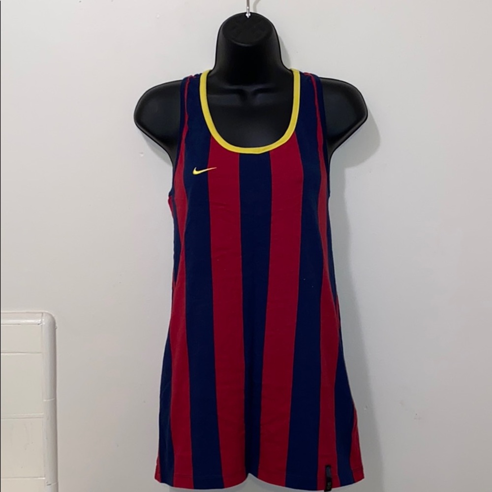 Nike Red and Blue Striped Tank Top